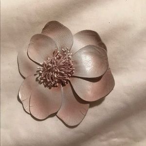 Leather floral brooche pin or a hair clip.